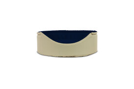 Gauty Cama Redonda Tela Impermeable beige y azul para Perros y Gatos 