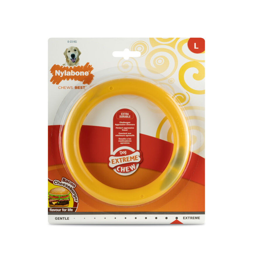 Nylabone Extreme Chew Ring Mordedor Redondo Sabor a Hamburguesa para perros, , large Imagen numero 4