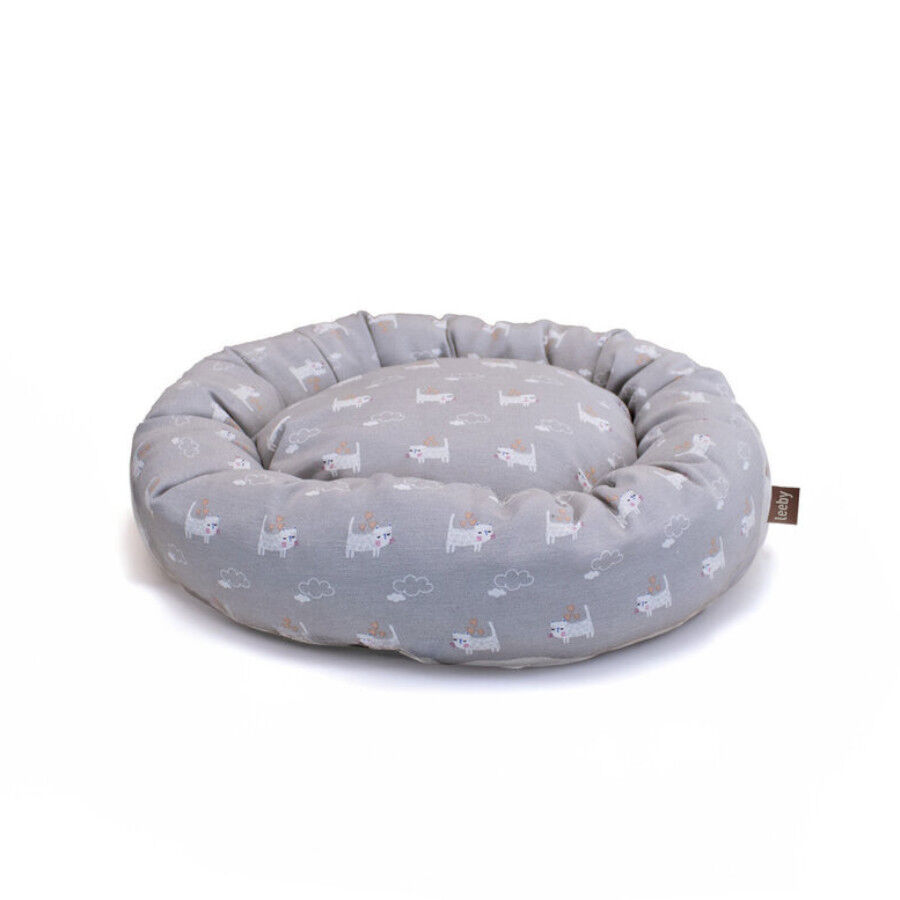 Leeby Cama Donut Antideslizante Gris para gatos, , large Imagen numero 4
