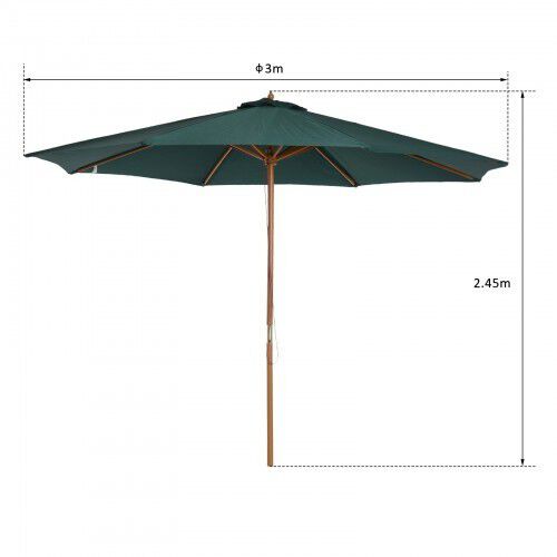 Outsunny Sombrilla parasol  para jard&iacute;n color Verde, , large Imagen numero 3