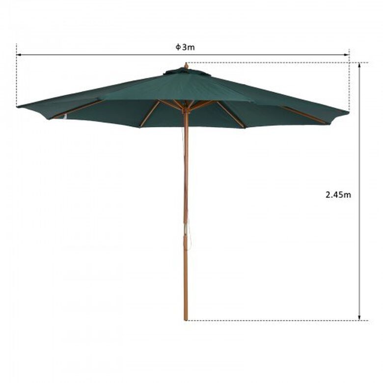 Outsunny Sombrilla parasol  para jardín color Verde thumbnail