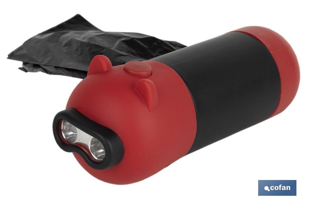 Dispensador de Bolsas con Linterna Led | Accesorios para Mascotas | 20 Bolsas para Excrementos y Pilas, , large Imagen numero 3