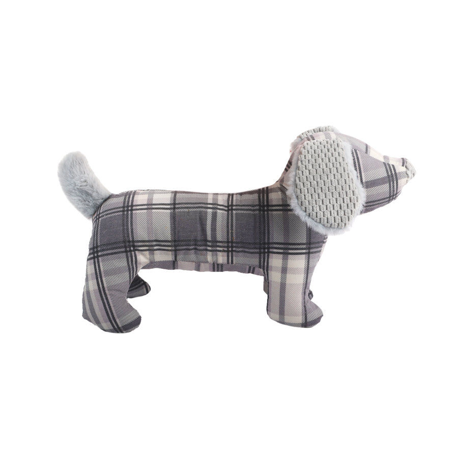 Tootoy! Tartan Dog Cuddler Grey Peluche para perros salchicha thumbnail
