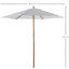 Outsunny Sombrilla Parasol de Madera Ø250x230cm para Exterior con 6 Varillas Sistema de Cuerda con Fijación Desmontable Portátil Fácil de Guardar y Transportar Blanco, , large indicador imagen numero 3