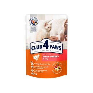 Club 4 Paws Pienso húmedo para gatitos Pavo en gelatina