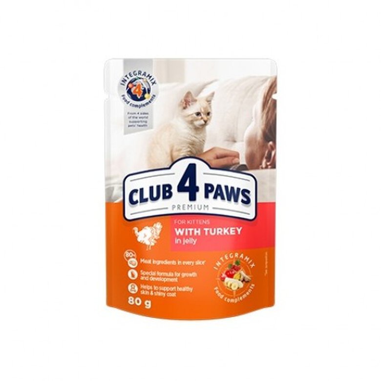 Club 4 Paws Pienso húmedo para gatitos Pavo en gelatina, , large image number null
