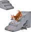 COSTWAY Rampa para Perros de Espuma de 5 Niveles, 56 cm Escalera para Mascotas Extra&iacute;ble y Lavable, Escalones para Perros de Espuma, 2 Rampas para Subir Mascotas (gris), , large indicador imagen numero 1