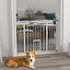 PawHut Barrera de Seguridad para Perros Extensible 74-100 cm, para Puertas y Escaleras, Puerta de Seguridad para Mascotas, con Montaje a Presión y Doble Bloqueo, Blanco, , large indicador imagen numero 2