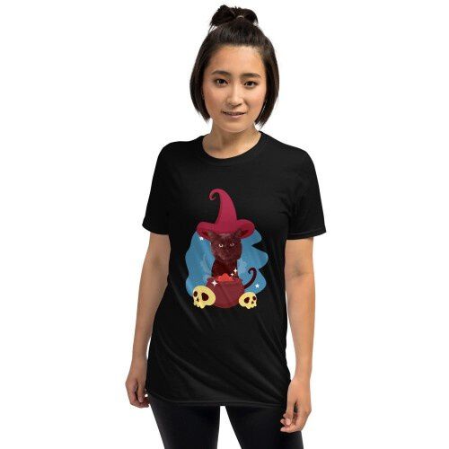 Mascochula camiseta mujer el brujo personalizada con tu mascota negro thumbnail