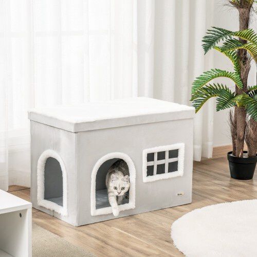 Casa plegable para gatos interior color Gris, , large Imagen numero 2