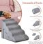 COSTWAY Rampa para Perros de Espuma de 5 Niveles, 56 cm Escalera para Mascotas Extra&iacute;ble y Lavable, Escalones para Perros de Espuma, 2 Rampas para Subir Mascotas (gris), , large indicador imagen numero 4