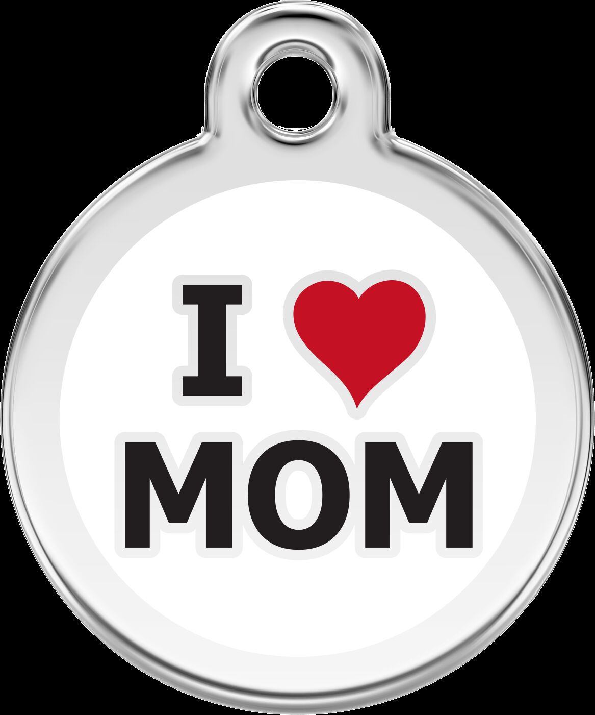 Placa identificativa Acero Inoxidable I love Mom Blanco para perros, , large Imagen numero 1