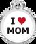 Placa identificativa Acero Inoxidable I love Mom Blanco para perros, , large indicador imagen numero 1