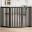 vidaXL Puerta para perros plegable 3 paneles madera álamo negra 150 cm, , large indicador imagen numero 7