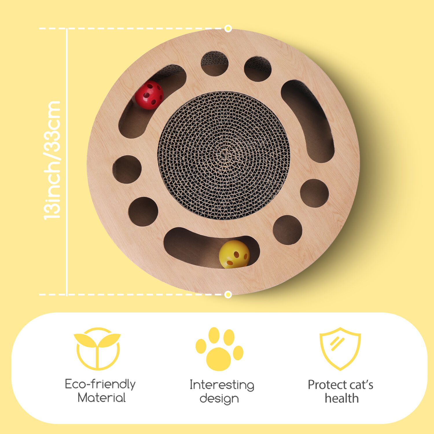 Nobleza Rascador cartón con bolas de campana para gatos thumbnail