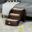 PawHut Escalera para Perros de 3 Peldaños Plegable Escalón de Plástica para Mascotas con Alfombras Antideslizantes para Cama Sofá Carga 15 kg 49x38x38 cm Marrón, , large indicador imagen numero 2