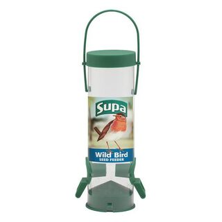 Comedero de semillas con 2 puertos para pájaros