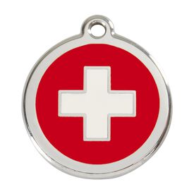 Red Dingo Placa Identificativa Cruz Suiza Roja para perros