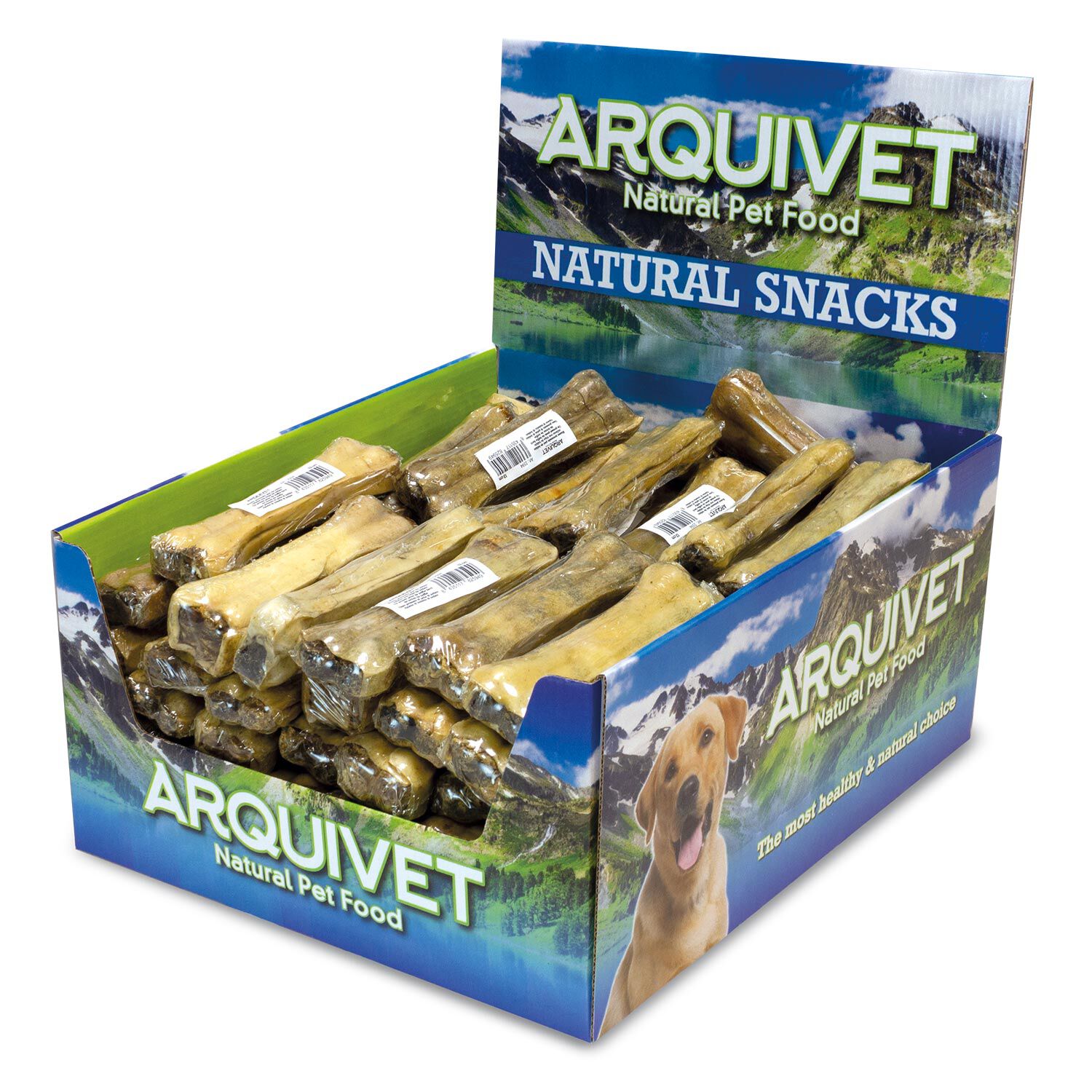 Arquivet Hueso prensado piel de búfalo relleno con tripa de búfalo para Perros thumbnail