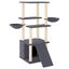 vidaXL Rascador para gatos con postes de sisal gris oscuro 133 cm, , large indicador imagen numero 1