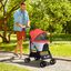 PawHut 3 en 1 Cochecito para Mascotas Carrito para Perros y Gatos Desmontable Bolsa de Transporte Plegable con Cesta de Almacenaje y Frenos Tela Oxford 600D Carga 15 kg 82x49,5x98 cm Rojo., , large indicador imagen numero 2