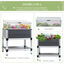 Outsunny Huerto Urbano Elevado de Aluminio 78,5x61x99,5 cm Macetero con Cubierta de Policarbonato Techos Abatibles y Estante Inferior para Cultivos Planta Flores Gris, , large indicador imagen numero 4