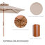 Outsunny Sombrilla de Jardín 3x3x3 m Parasol de Jardín de Bambú con Doble Techo Sistema de Polea Impermeable para Terraza Balcón Exterior Beige, , large indicador imagen numero 4