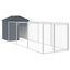 vidaXL Caseta perros con tejado acero galvanizado gris 117x609x123 cm, , large indicador imagen numero 1