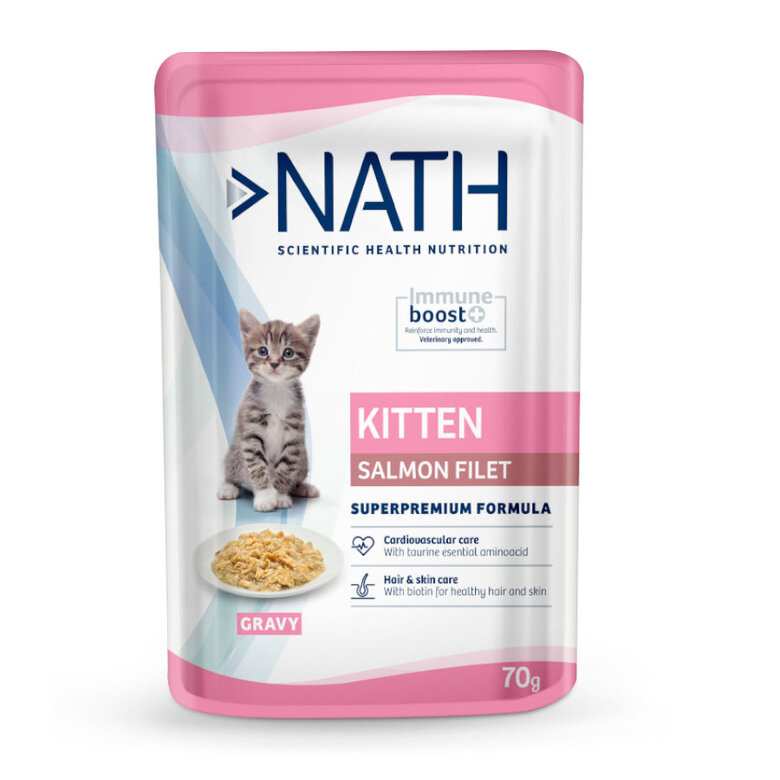 Nath Kitten Filetes de Salmón Sobre en salsa para gatos, , large image number null