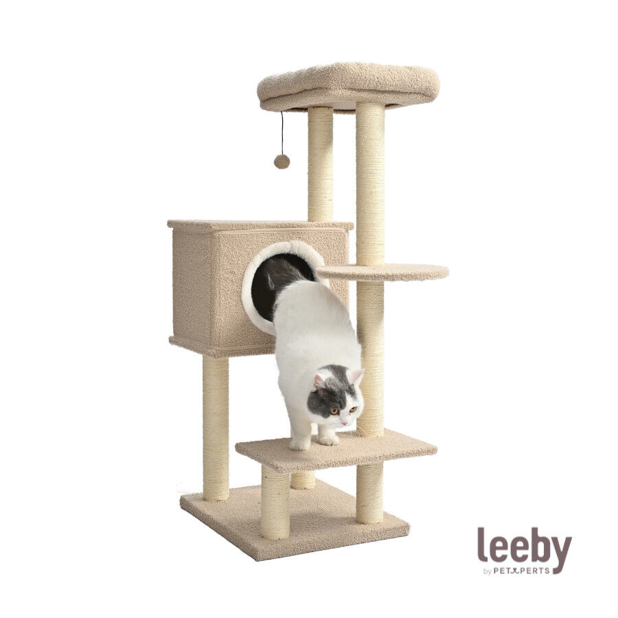 Leeby Boucle Collection &aacute;rbol rascador con cama nido y juguete para gatos, , large Imagen numero 2