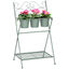 Outsunny Soporte de Metal para Plantas Plegable con 3 Macetas Incluidas y Estante Inferior Porta Macetero Decorativo de Flores para Interiores y Exteriores 47x37x78,5 cm Verde, , large indicador imagen numero 1