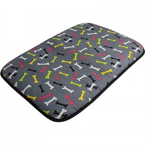Cama para perros de tela con estampado de huesos color Gris , , large Imagen numero 1