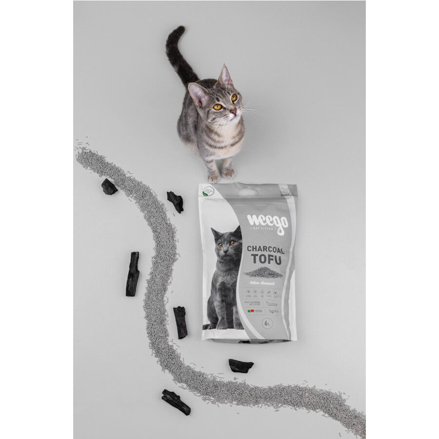 Weego Charcoal Tofu arena aglomerante para gatos 6 L, , large Imagen numero 3