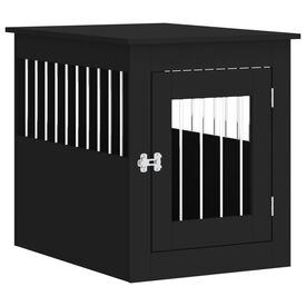 vidaXL Jaula para perros madera de ingeniería negro 45x62x59 cm