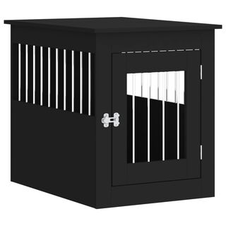vidaXL Jaula para perros madera de ingeniería negro 45x62x59 cm