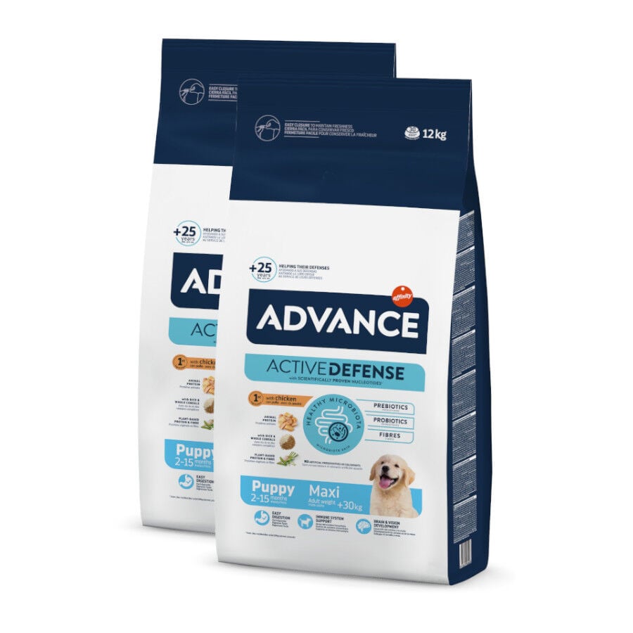 Advance Active Defense Maxi Puppy Pollo y Arroz pienso para perros