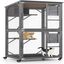 COSTWAY Casa de Madera para Gatos, 182cm Recinto de Exterior para Gatitos con Tejado de Asfalto, 2 Plataformas, Condominio de Interior para Gatos con Ruedas, Capa Inferior de PP, , large indicador imagen numero 1