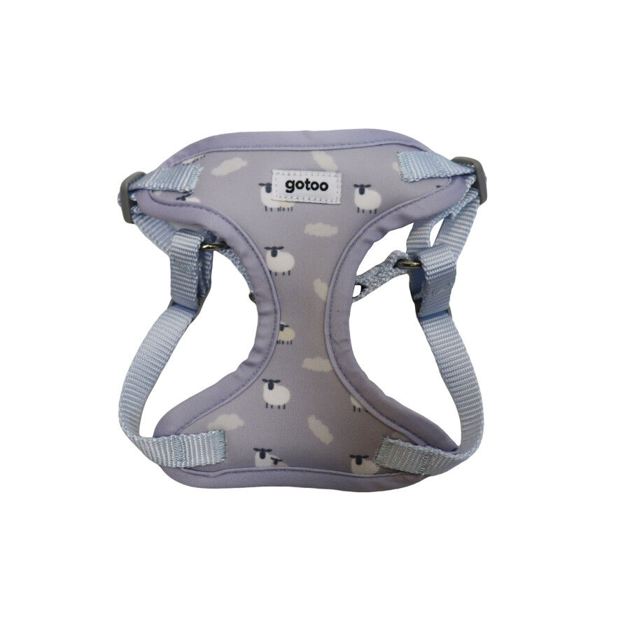 Gotoo Arnés ajustable estampado ovejitas gris para cachorros thumbnail