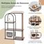 COSTWAY 118 Torre para Gatos con Marco de Metal, Condominio para Gatos con Percha Superior, Postes Rascadores de Yute, Tablero de Sisial, Bola Colgante, Centro de Actividades para Gatos (Blanco), , large indicador imagen numero 3