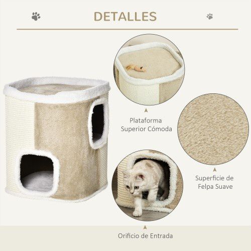 Barril rascador para gatos Pawhut color Beige, , large Imagen numero 4