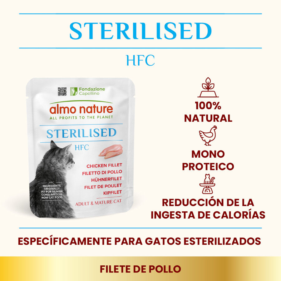 50 g Almo Nature HFC Sterilised Filete de Pollo sobre para gatos, , large Imagen numero 2