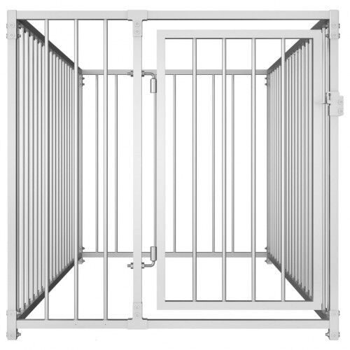 Perrera con paredes de acero color Plateado thumbnail