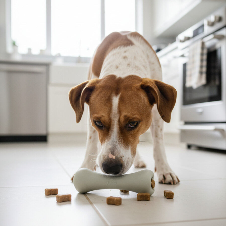 BECO Hueso Portagolosinas de Goma Blanco para perros, , large Imagen numero 1