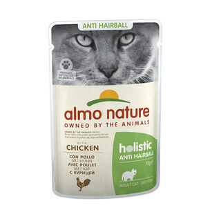 Almo Nature Anti Hairball pollo sobre para gatos 