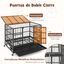 COSTWAY Jaula para Perros Plegable, Jaula para Mascotas de Metal con 2 Puertas, 4 Ruedas Giratorias, Bandeja Extraíble, Caja para Perros Portátil para Interiores y Exteriores (96 x 65 x 77 cm), , large indicador imagen numero 5