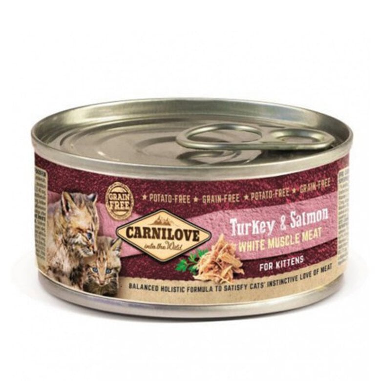 100 g Carnilove Salmón y Pavo lata para gatitos