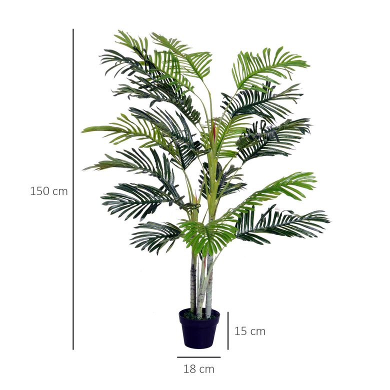 Outsunny Planta Artificial Palmera Verde para exterior thumbnail