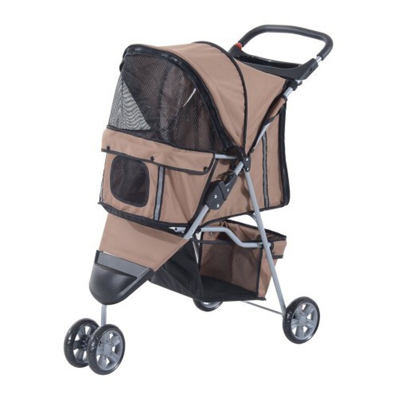 Cochecito plegable PawHut para mascotas color Marrón, , large image number null