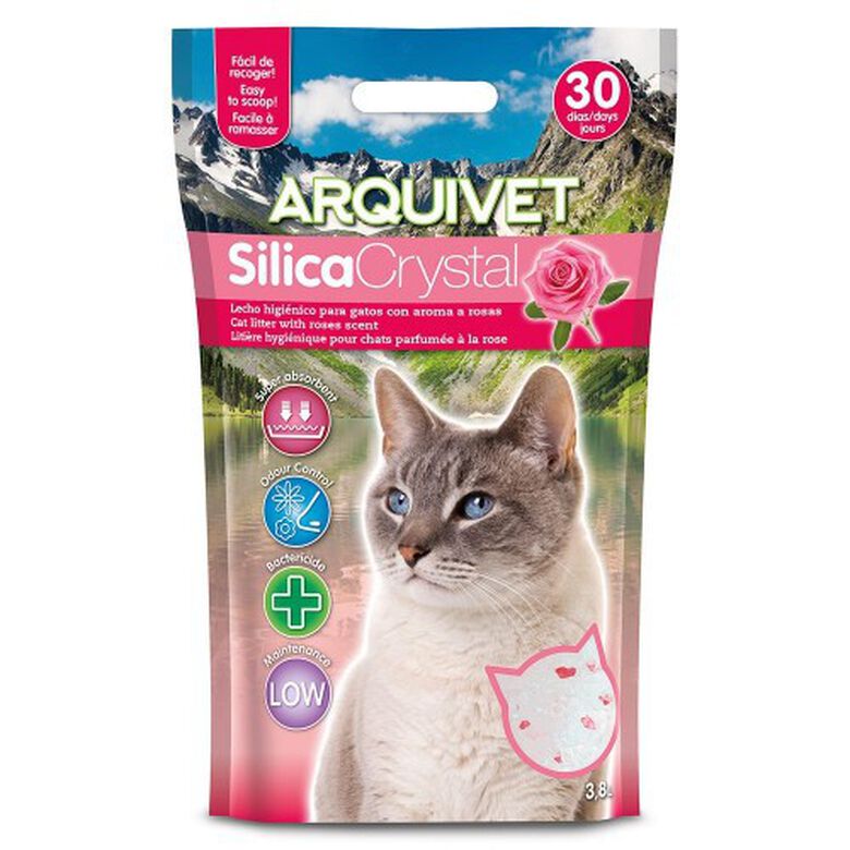 Lecho Silica Crystal rosas para gatos olor Rosas