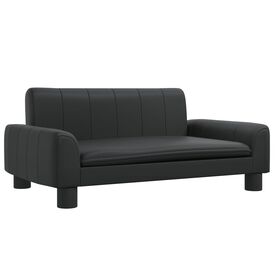 vidaXL Cama de cuero sintético color negro para perros